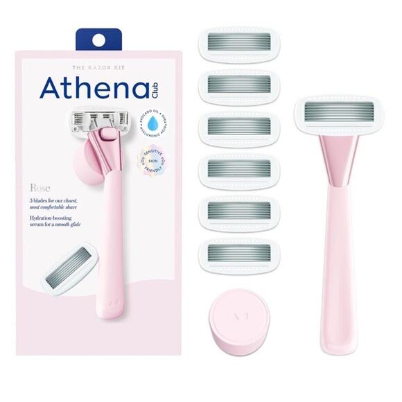 Women's Razor Shave Kit, 1 Rose Razor Handle + 6 Blade Refills - Picture 1 of 5